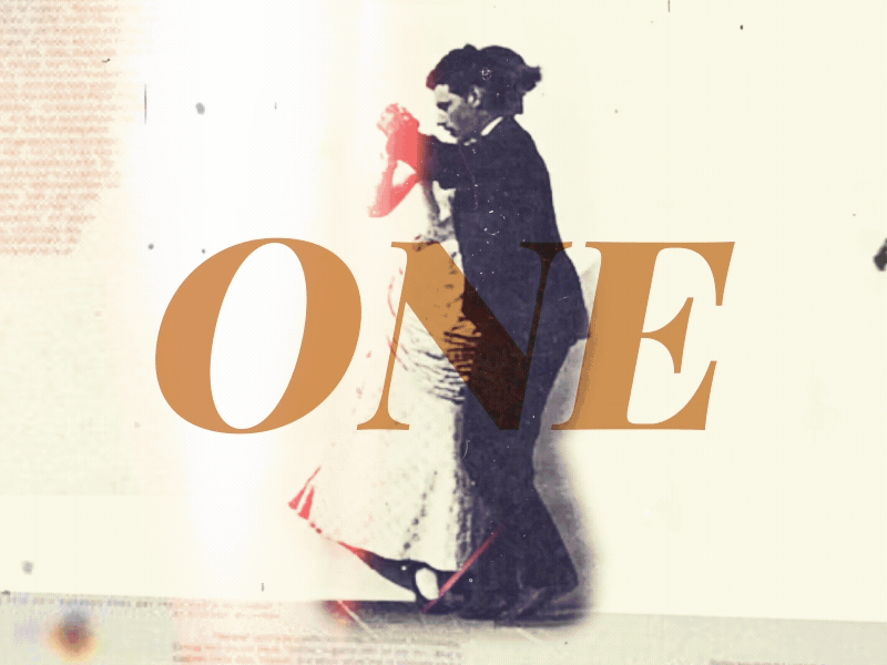 One Two Three dance film frame old photo texture typo waltz