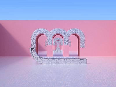 ლ - 33 Animated Georgian Types 33agt c4d loop loop animation loops motion octane octanerender pink pool summer type water ლ