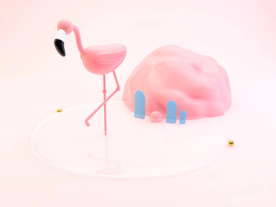 Pink Flamingo 3d c4d graphic design