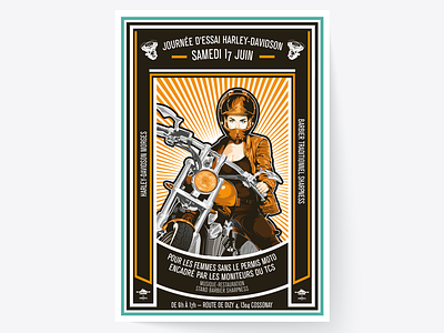 Harley-Davidson french geneva graphic design harley harley davidson illustration illustrator moto poster poster collection poster design screenprint typography