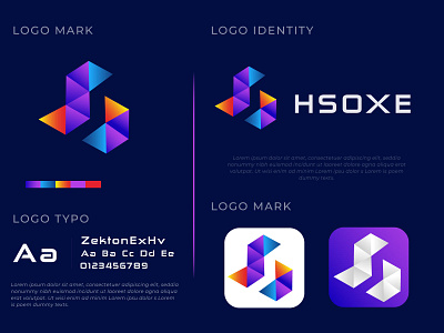 Modern abstract H and S latter Logo design