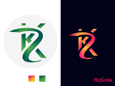 abstract K and S latter typography modern  logo