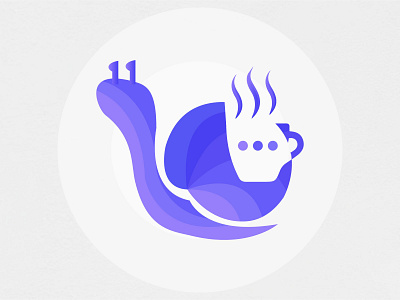 Snail + Coffe  +Communication Logo design Concept