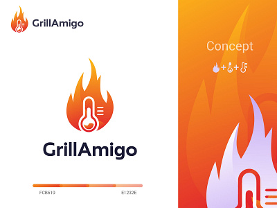 Fire+ labs + thermometer logo concept