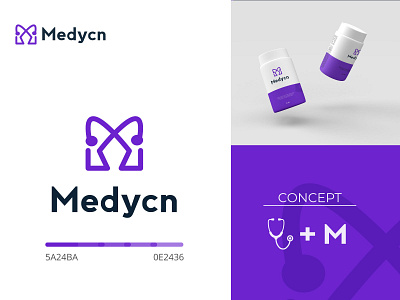 Logo concept For Medycn amdesignspack logo branding cheek up concept conceptual logo creative doctor doctor equipemant doctor logo equipemant forgein logo logo design logo for medicine logodesign m latter medicine nurse