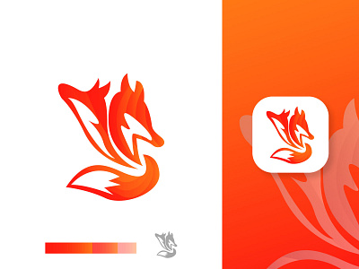 2 head Of fox logo design For personal brand