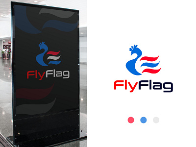 Bird and flag Logo design For USA Flyflag