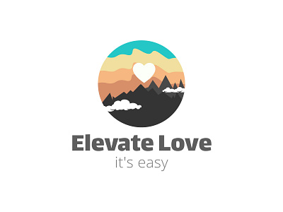 Mountain and sky logo design for Elevate love