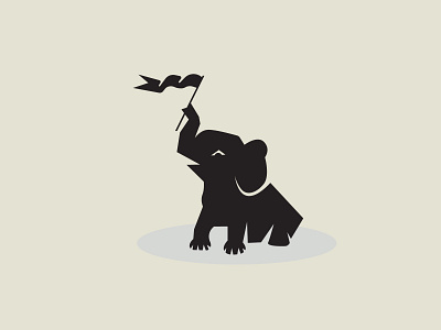 Elephant with golf flag Logo mark for sell