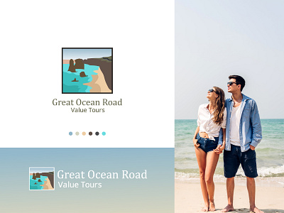 Ocean road Tour logo design branding design flat logo illustration logo logotype minimal minimalist logo modern logo ocean ocean branding ocean logo ocean logo design website logo ocean logotype ocean road ocean tour ocean tour logo design road logo tour website logo