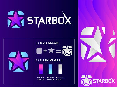 starbox logo designs app arrow computer cube databox digital flat internet minimal minimalist mobile modern mouse online online business programming retail software square technology