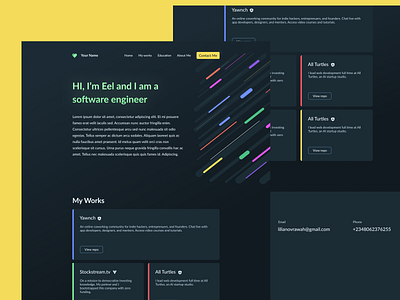 Developer Portfolio design figma landing page portfolio template web design