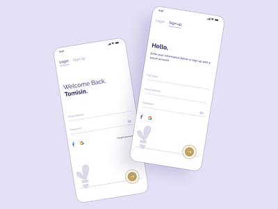 Sign up and Login pages login mobile mobile ui signin signup