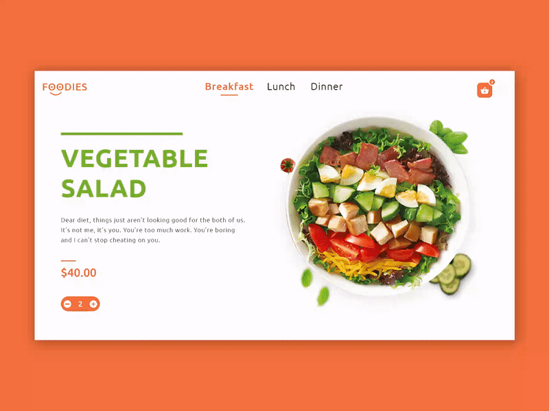 FOODIES Food Ordering Website UI Design