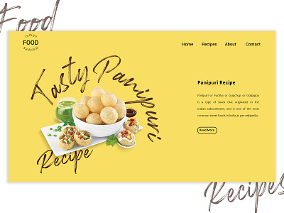 Indian Food Recipes Landing Page branding brandingagency concept food landing page design recipe recipes ui uiuxdesign ux uxdesign web website