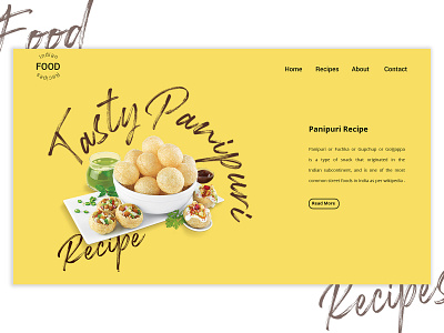 Indian Food Recipes Landing Page