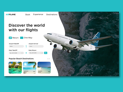 UI Design concept of FLIGHT & TRAVEL BOOKING