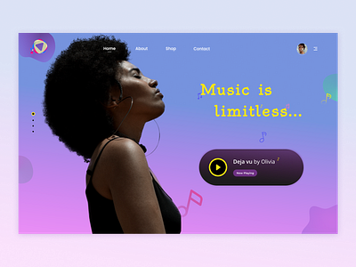 Music Landing Page design ui ux web