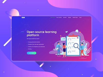 Landing page for a learning platform concept desiger developer ui web web development