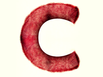 Fuzzy C custom type furry fuzzy letter c typography