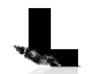 Smoking L black white letter l smoke typography