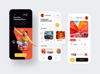 Travel app concept UI adobe xd app app design app ui booking graphic design interface mobile design travel travel app travel ui ui uiux user interface