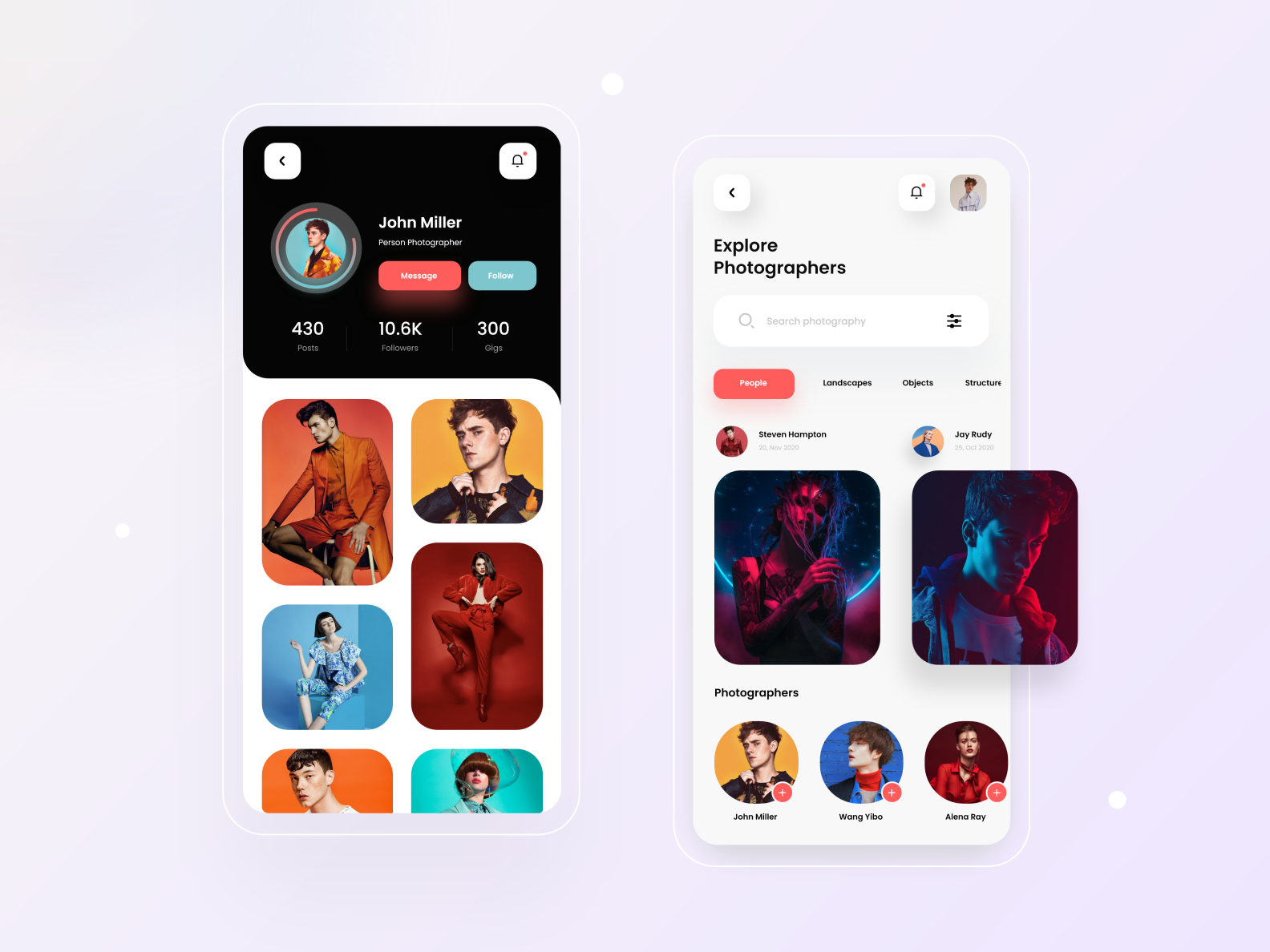 Photography App UI by Nexique on Dribbble