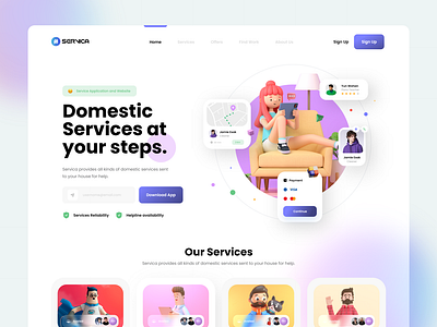 Domestic services web concept UI