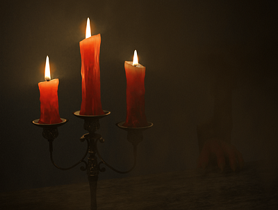 Truth Is Like Wax 3d candelier candle dark demon devil dracula fog surrealism wax