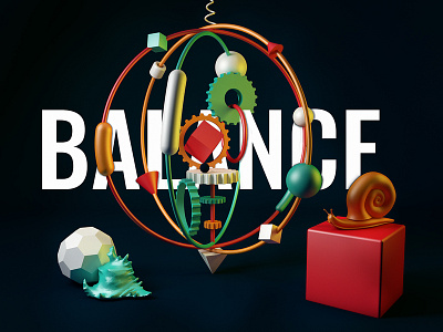 Balance 3d balance cube snail totem