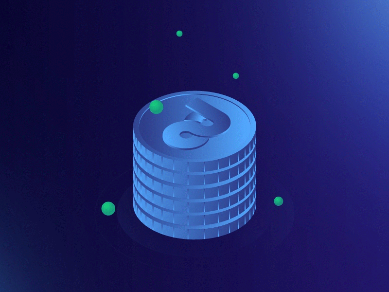 Adshares Illustration adshares animation balls blockchain blue coin green illustration isometric move smooth