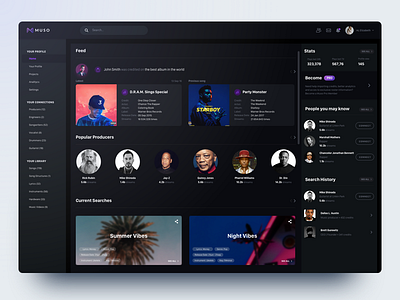 Music royalties app app dark dashboard desktop music purple royalties thisisnotspotify ui ux