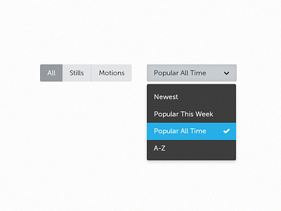 Sort and filter menu by David Chapman on Dribbble