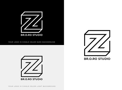 Z BR.O.RO STUDIO logo capital z logo letter z lettering logo z z logo