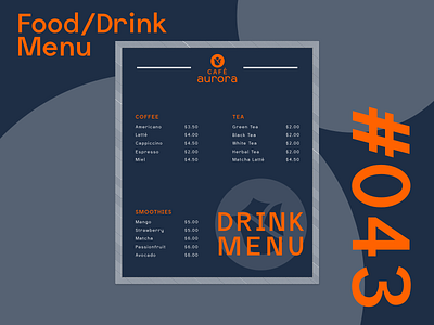 Daily UI Challenge Day 43 dailyui dailyuichallenge design drink drink menu food food and drink icon menu minimal ui web website