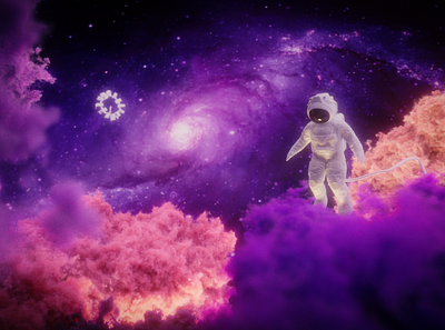 Space Cowboy 3d art astronaut endurance purple