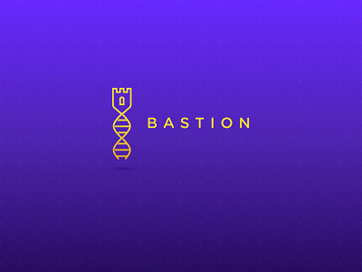 Bastion adn castle illustration illustrator logo purple yellow