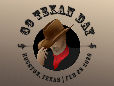 Go Texan Day 2020 badge cowboys gradients illustration texas vector western australia