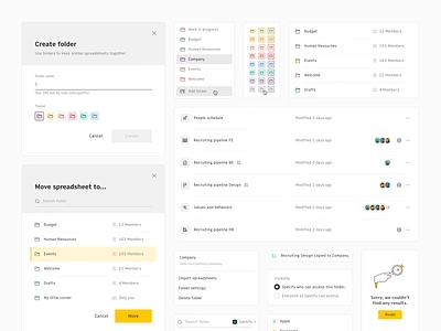 Folders 🗂 button checkbox clean columns folder folders grey hover icon icons input item list modal rows search select state white