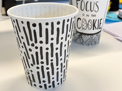 Dot dash dot blackandwhite coffee cup doodles handlettering illustration typography