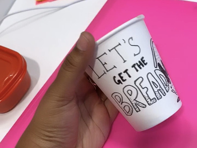 Get the bread blackandwhite coffee cup doodles handlettering illustration typography
