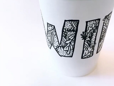 WILD blackandwhite coffee cup design doodles handlettering illustration typography