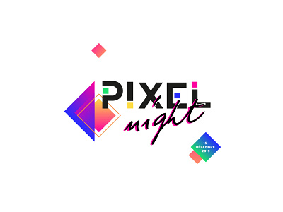 Logo Pixel night adobe art branding brandingdesign color design designer freelance graphicdesign graphicdesigner graphisme illustrator logo logotype party pixel