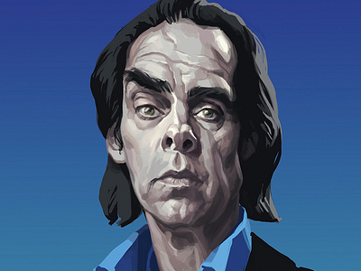 Nick Cave color design digital 2d digitalart face face paint illustration misic music art music artwork photoshop portfolio portrait portrait art portrait illustration portrait painting