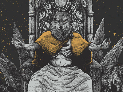 Powerwolf artwork draw gigposter illustration ink music art poster powerwolf screen print silkscreen wolf