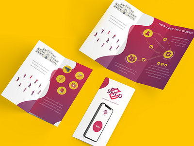 SHLD - Tri Fold Brochure app app branding branding mockup safety tri fold