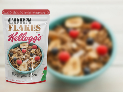 Package ad advertisement branding cereal corn design desing flakes food grain illustration meal milk minimal mockup nut pack package redesign