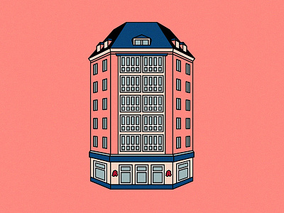 Building building design illustration pink window