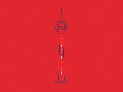 Tower city colorful design düsseldorf icon illustration red tower