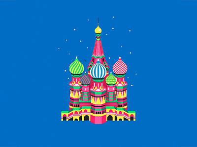 Moscow basils cathedral church colorful design illustration moscow russia tourism